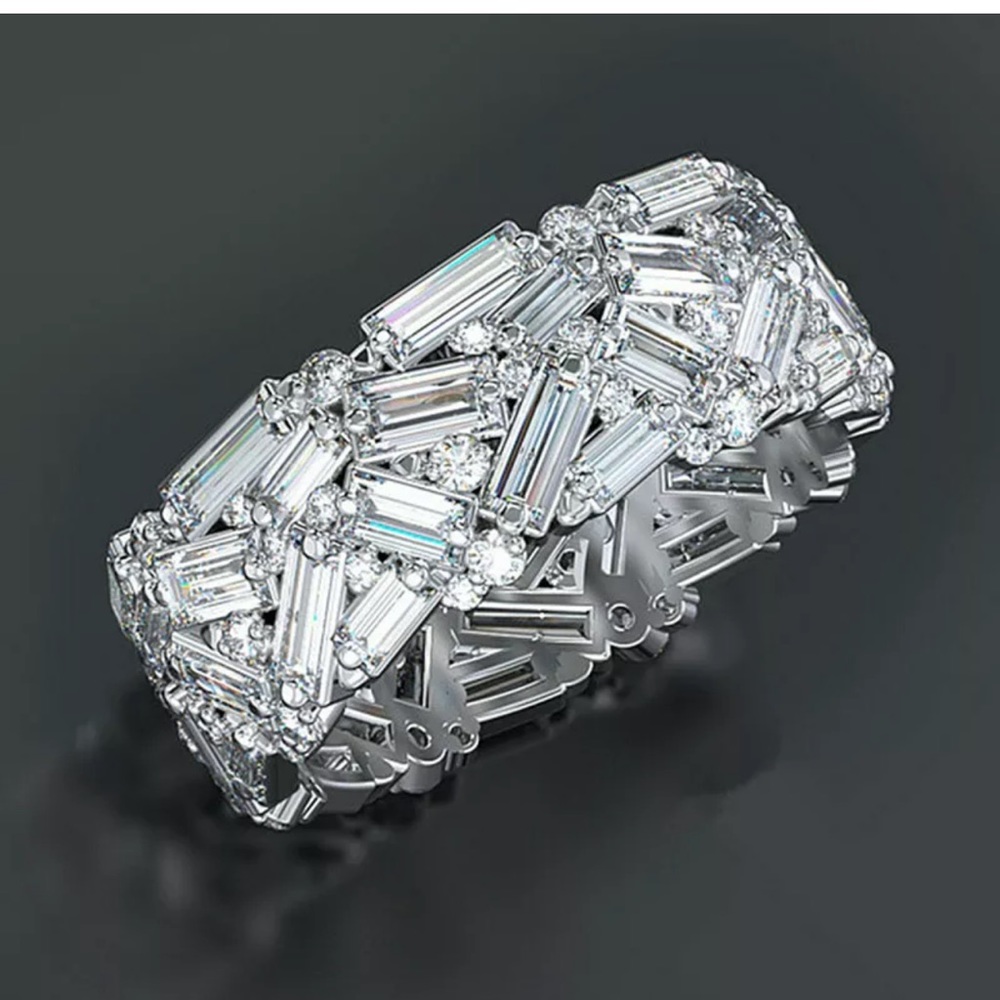 Gorgeous 925 Silver Rings White Sapphire Rings